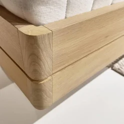 Bett Float Eiche Massiv Naturöl Lederhaupt Naturleder L7 77720 Umbra Grau Ohne Matratze Und Lattenrost