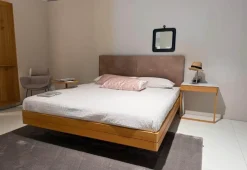 Bett Float Eiche Naturöl Kopfteil Naturleder L7 Tartufo Braun Inklusive Nachtkästchen Float Eiche Naturöl Deckplatte Glas Weiß