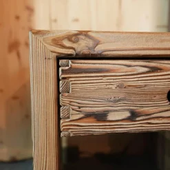 Bett Gestell Tanne Altholz Gebrannt Kopfteil Cielo Anelin Leder Braun Ohne Matratzen Und Lattenrost Inklusive 2 Nachttischen