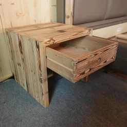 Bett Gestell Tanne Altholz Gebrannt Kopfteil Cielo Anelin Leder Braun Ohne Matratzen Und Lattenrost Inklusive 2 Nachttischen