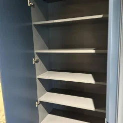 Bett Izzy Lack M82 Atlantic Blau Grau Inklusive Matratzen Mit Schrankwand Collect Plus Innen M82 Atlantic Blau Grau Außen M83 Navy Dunkelblau Ohne Beleuchtung