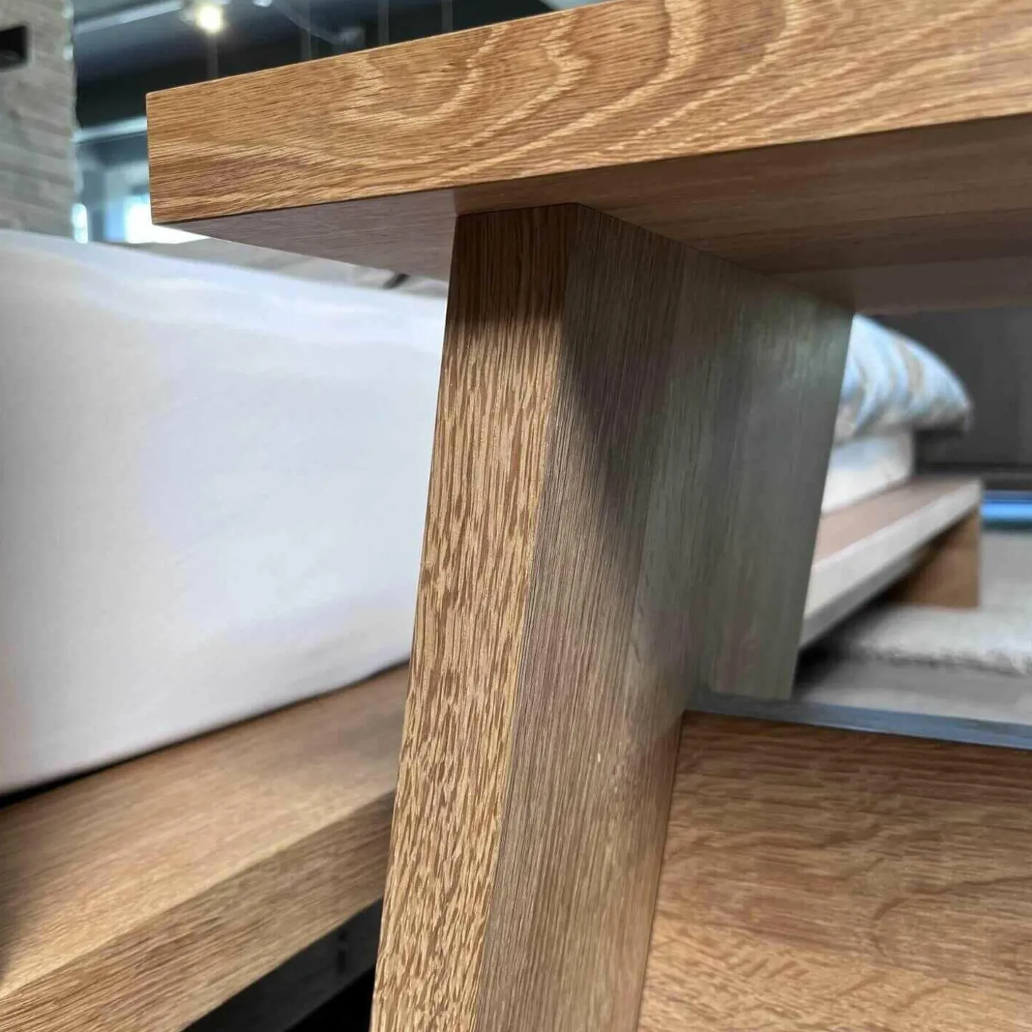 Bett Massivholz Europäische Eiche Geölt Mit Bank Und Beistelltisch