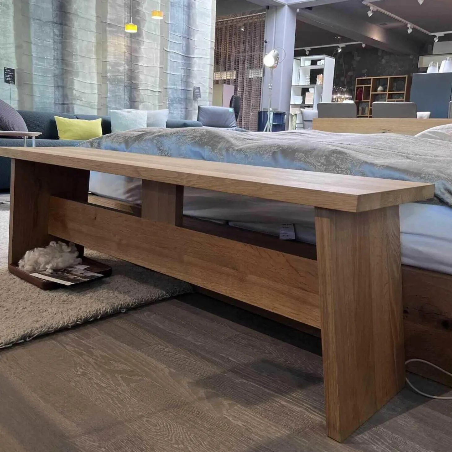 Bett Massivholz Europäische Eiche Geölt Mit Bank Und Beistelltisch