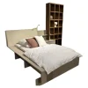 Bett mit Anbauregal Skara Schlafen Lack Cashmere (R4)