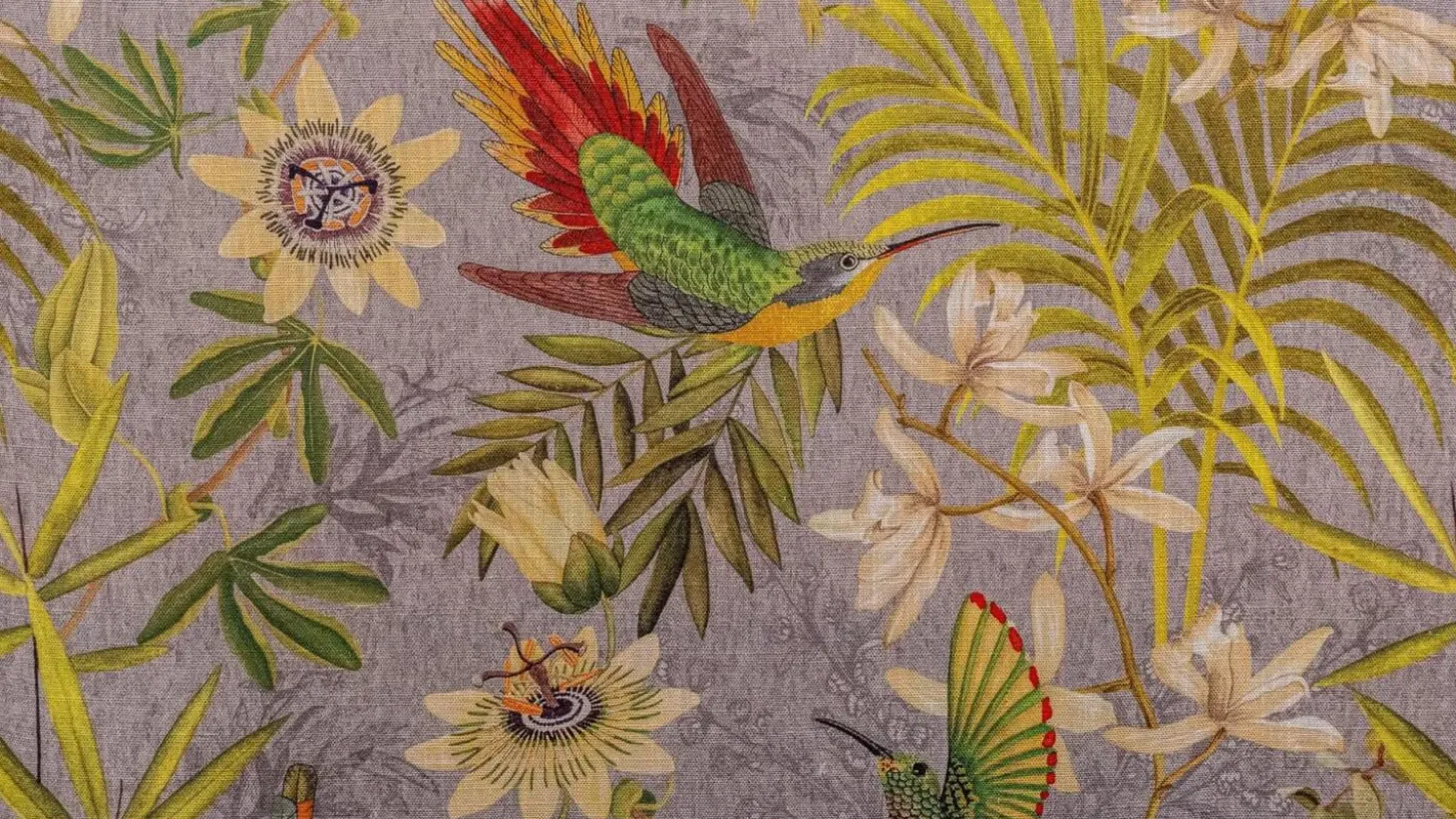 Bett Mylon Nussbaum Naturöl Stoff Chivasso Fantastic Bird ohne Innenleben