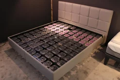 Bett Relax 180x200 Stoff Ash Grau mit Lattenrost und 2 Matratzen