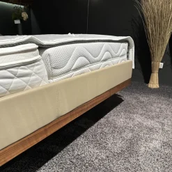 Bett Riletto Nussbaum Naturöl Seiten Leder Kiesel Beige Mit 2 Laden