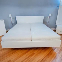 Bett Rom Lack Weiß 31 Effekt-Fuß Anthrazit Ohne Matratzen Und Ohne Lattenrost