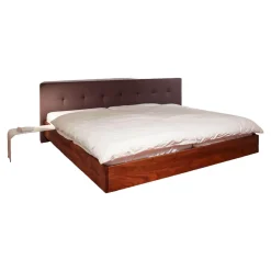 Bett Simple Button Massivholz Amerikanischer Nussbaum Polsterkopfteil 252 Mit Winkelablage Ohne Matratze Und Lattenrost