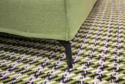 Bett Slim Edition Stoff Casa 88 Turtle Grün Metallfüße Schwarz mit Matratze