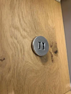 Bett Sonate Korpus Asteiche Furniert Kopfteil Lack Brillantgrau