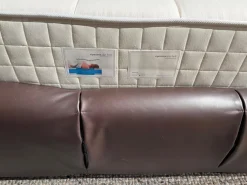 Bett Tufty Time Leder 1228350 Kora Dunkelbraun Füße Eiche Natur Inklusiv Matratze und Lattenrost