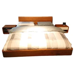 Bettanlage Com:Ci Nussbaum Massiv Inklusive 2 Beistelltische Ohne Matratzen