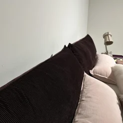 Bettanlage MD 13 Rose Stoff Charmelle Cord 103 Aubergine Violett Holzfuß Inklusive Beistelltisch Und Metallcontainer