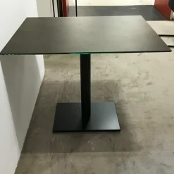 Bistrotisch P590 Tischplatte Keramik Osido Bruno Grau Gestell Metall Schwarz