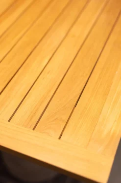 Bistrotisch Roll Platte Teak Gestel 30C Bronze Schwarz