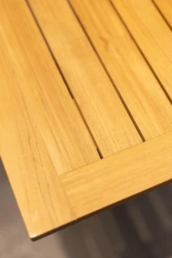 Bistrotisch Roll Platte Teak Gestel 30C Bronze Schwarz