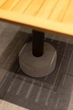 Bistrotisch Roll Platte Teak Gestel 30C Bronze Schwarz