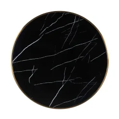 Bistrotisch Zenza Kunstmarmor Schwarz Gestell Edelstahl Schwarz