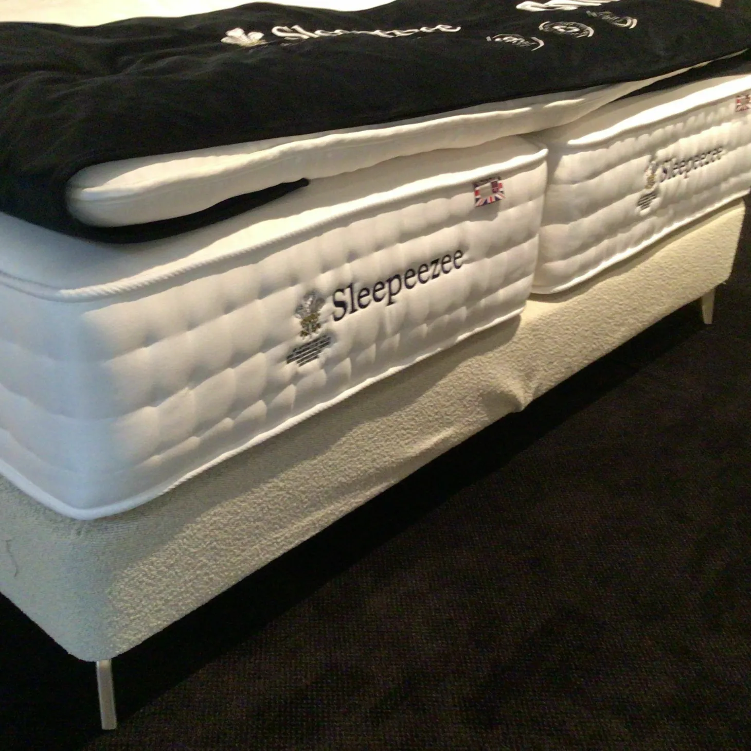 Boxspringbett 4600 Stoff Copenhagen 901 Beige Inklusive Topper Und Matratzen