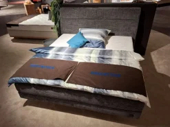 Boxspringbett Arran Stoff S TRE16 Dunkelgrau Füße Schwebesockel Inklusive Matratze