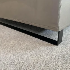 Boxspringbett Bohemian C Leder Acacia Grau mit Matratze Paisley P5