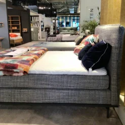 Boxspringbett Delphi Stoff JAB 15051 Grau mit Matratze und Topper