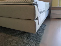 Boxspringbett Elias Stoff 87017 Mitttelgrau mit Matratze und Topper