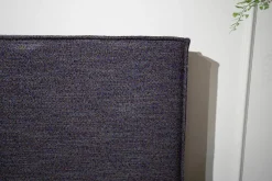 Boxspringbett Fine Stoff Passion Blau Füße Cube Wenge mit 2 Obermatratzen