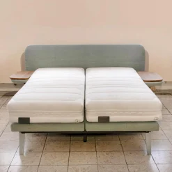 Boxspringbett Finesse Stoff KSC Mint Fuß Alu Rahmen Starr Mit 2 Matratzen Und 2 Nachtkkommoden