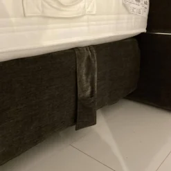 Boxspringbett Full Set Stoff Braun mit motorischer Kopf- und Fußverstellung Inklusive Matratzen