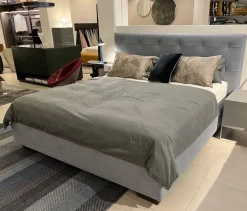 Boxspringbett Gala Rahmen 28M 3B Stoff Nils 440 Sky Grau Blau Kopfteil Quadro Füße Eiche Wenge Inklusive 2 Matratzen Divina