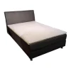 Boxspringbett Royal Kunstleder 630400 Santiago Anthrazit Matratzenbezug Gelocht Füße Alufarbig Mit Matratze Und Topper