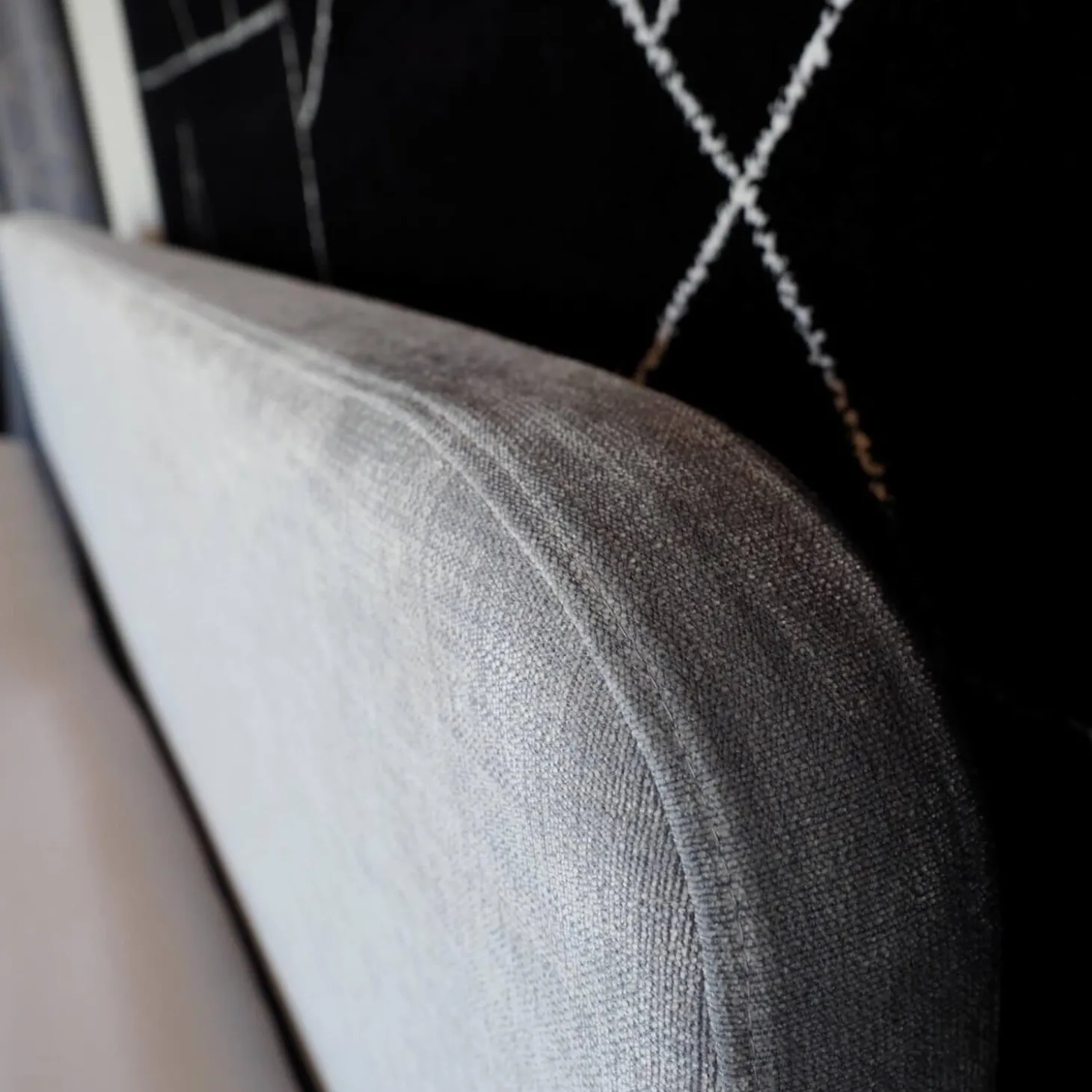 Boxspringbett Slow 19 Stoff Tin 705 Grau Fuß Holz Grau ohne Matratzen