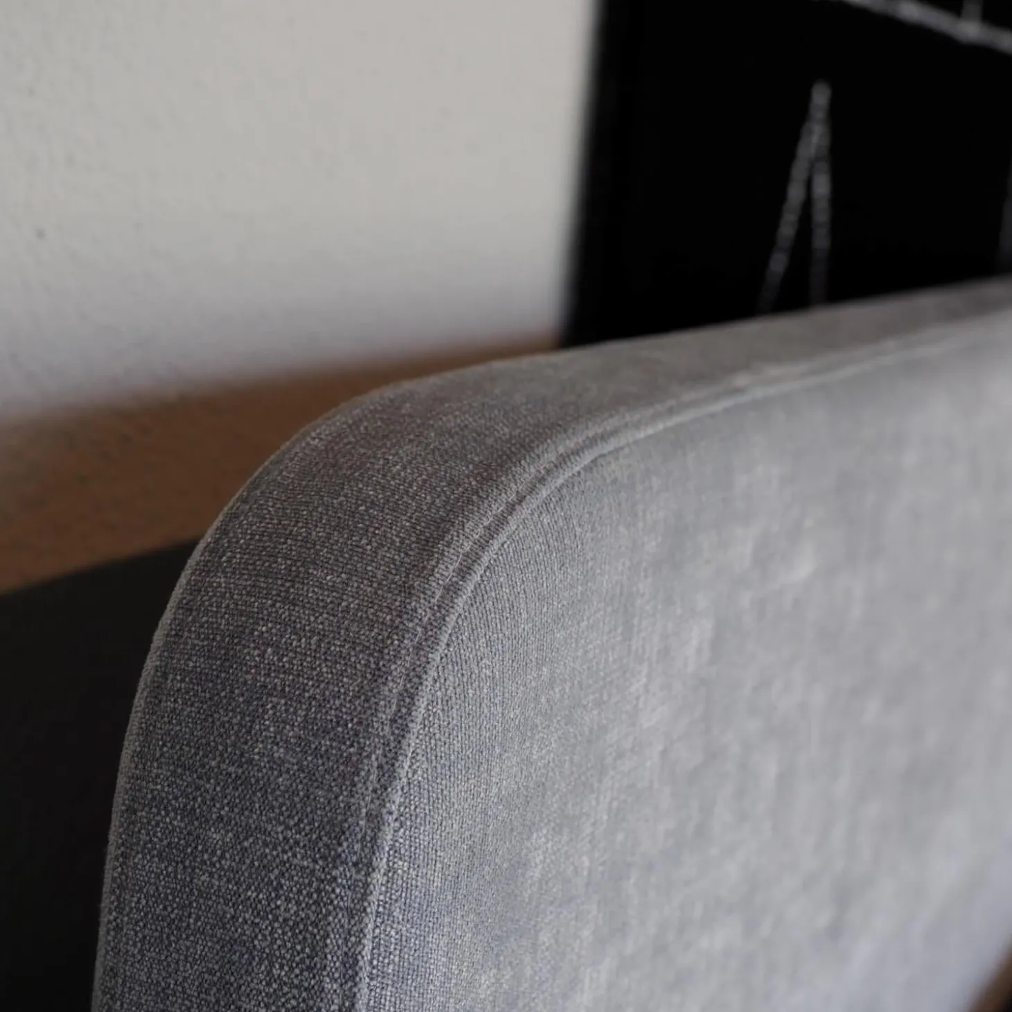 Boxspringbett Slow 19 Stoff Tin 705 Grau Fuß Holz Grau ohne Matratzen