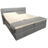 Boxspringbett Valencia Stoff Luca 158 Niagara Blau mit 2 Matratzen und Topper