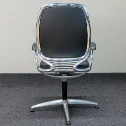 Bürodrehstuhl AL 3 Leder Schwarz4-Sternfuß Aluminium