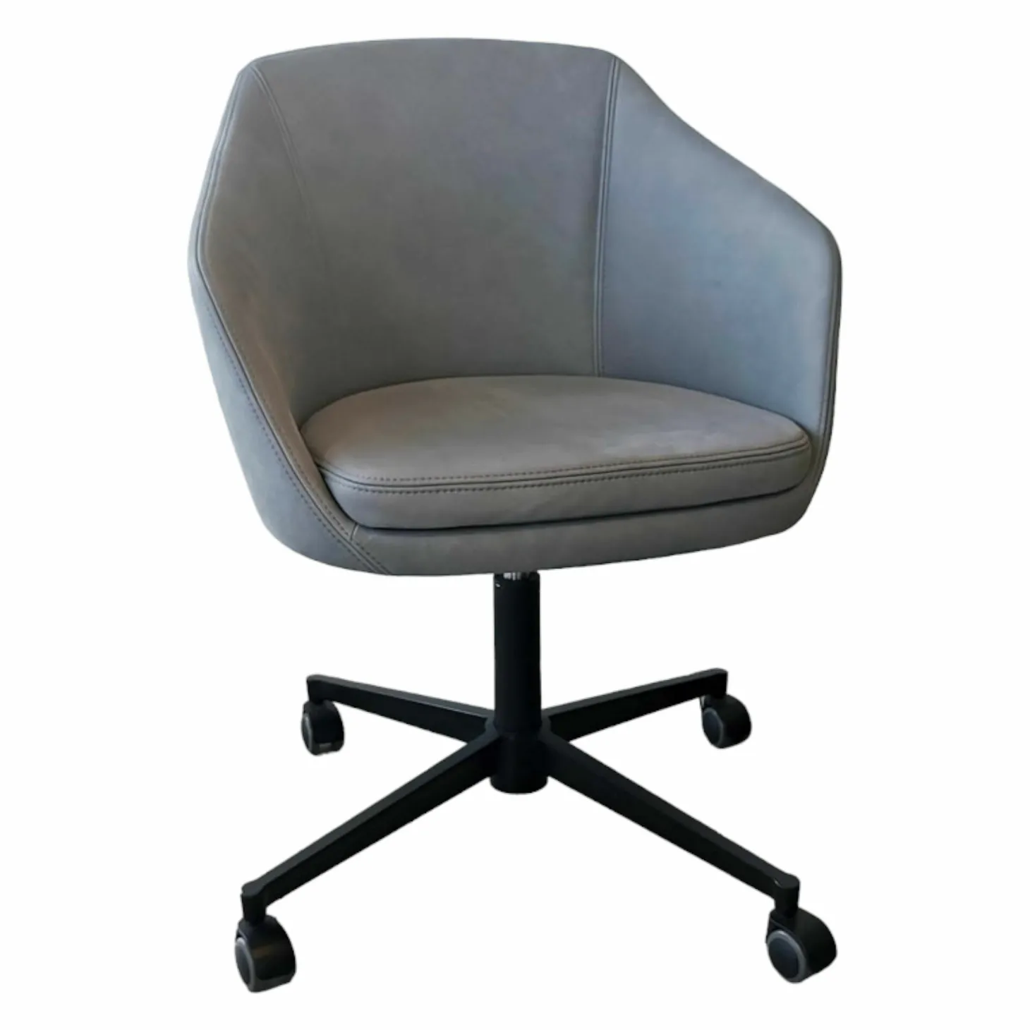 Büro-Drehstuhl Jana Leder Novara 1279 Dust Grau Höhenverstellbar Mit Rollen