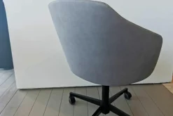 Büro-Drehstuhl Jana Leder Novara 1279 Dust Grau Höhenverstellbar Mit Rollen