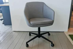 Büro-Drehstuhl Jana Leder Novara 1279 Dust Grau Höhenverstellbar Mit Rollen