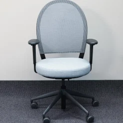 Bürodrehstuhl Marva Gepolstert Grau Gestell Alu Poliert