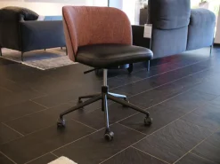 Bürostuhl Gaia Line V1 Stoff Picasso Red Rot 5358 Sitz Leder Milano Schwarz Gestell M02 Schwarz