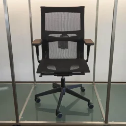 Bürostuhl Una Plus Bezug Stoff Mesh 01 Nero Schwarz Gestell Nylon Schwarz Struktur 115 Schwarz Mit 5 Stern Fuß Auf Rollen