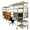 Bürosystem Comma Shelf und Horizontal Beam Melamin Soft Light Screen Vlies Kieselgrau
