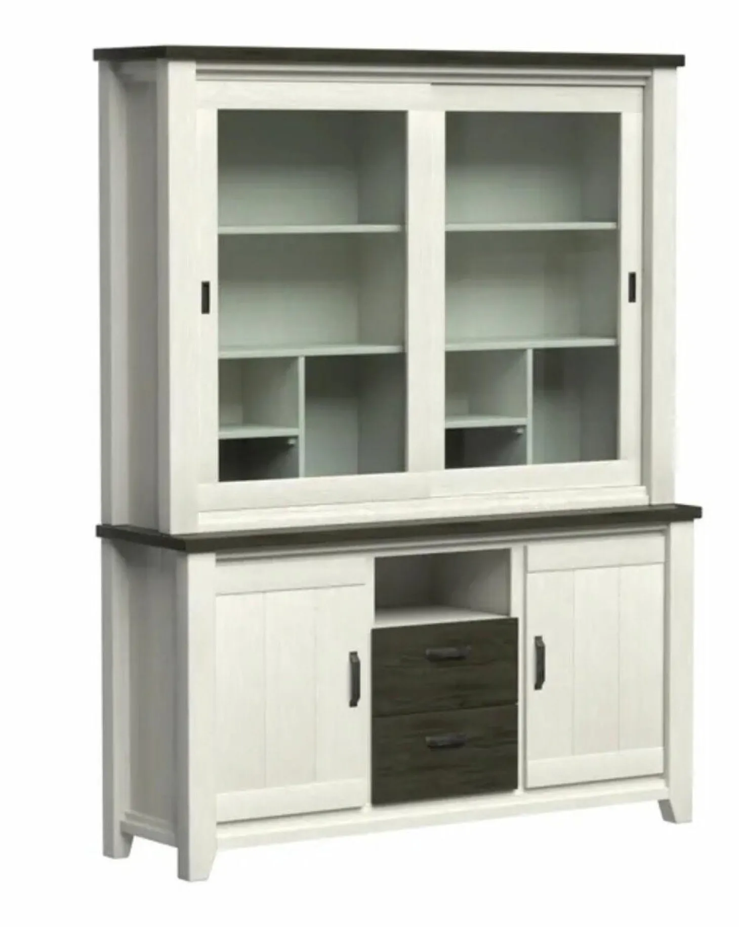 Buffetschrank Lebensart Wellington Vollholz Akazie Weiß Gebürstet