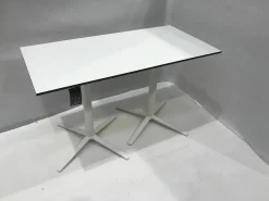 Cafeteria Tisch Tischplatte Laminat Weiß Gestell Pulverbeschichtet Weiß