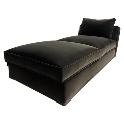 Chaise Longue Solatium Bezug Stoff Super Anthrazit Füße Nickel Bronzefarben Lackiert