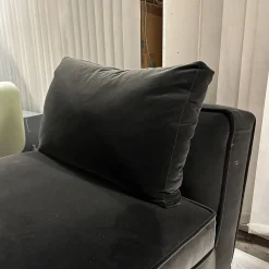 Chaise Longue Solatium Bezug Stoff Super Anthrazit Füße Nickel Bronzefarben Lackiert