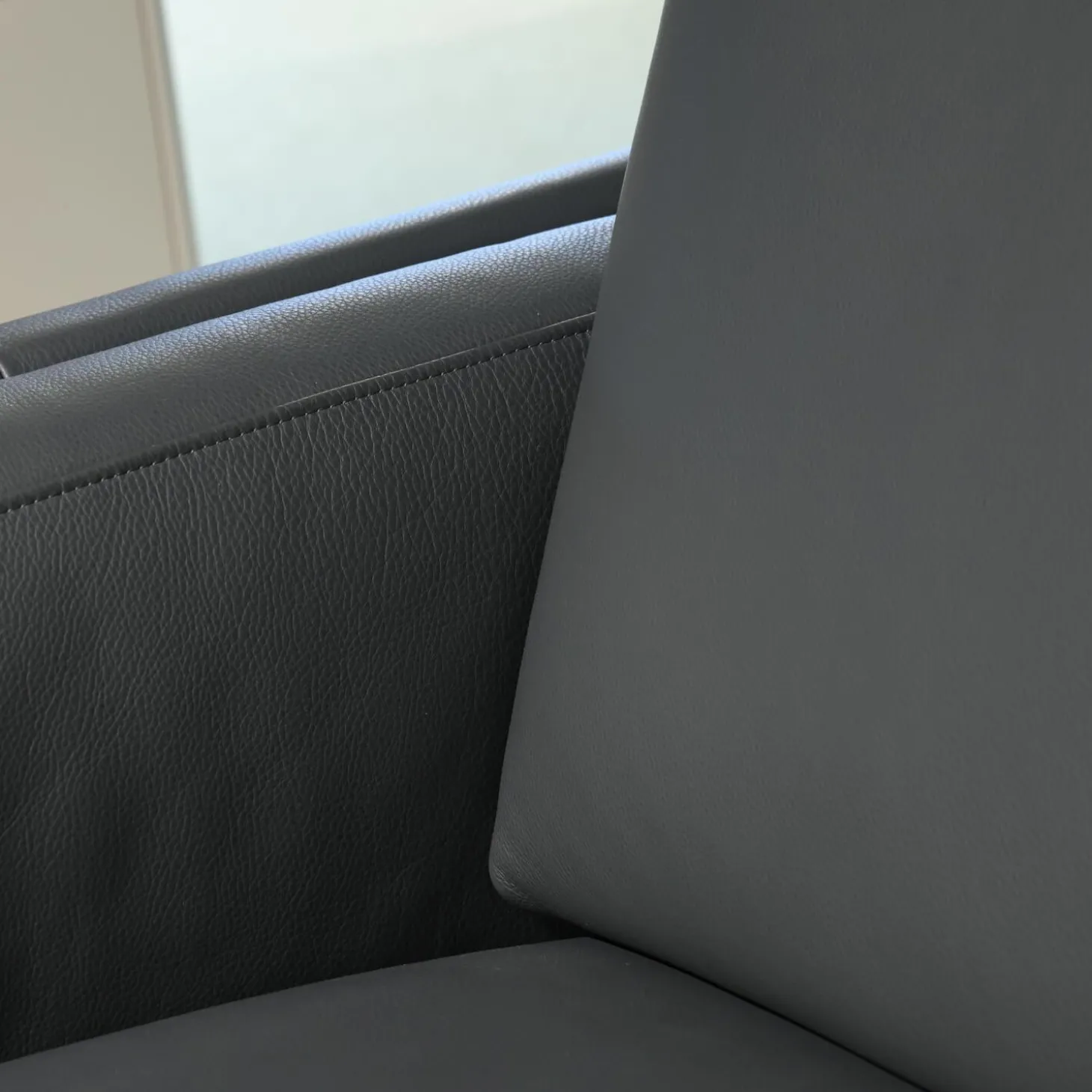 Chaiselounge Bellice 679 D17 Vollnarbenleder Raffino 109 Shark Schwarz Grau Füße Sobrio Epoxy 450224 E1500 Granite Matt