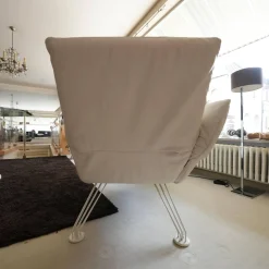 Chaiselounge Winfried Totzek Leder Select Weiß Füße Metall Weiß